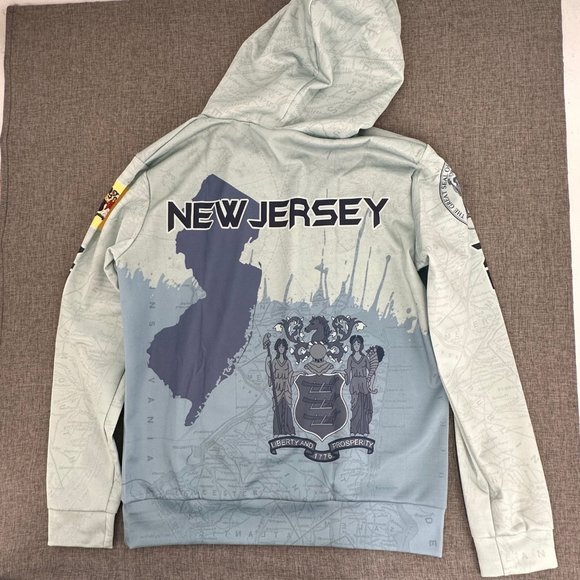 New Jersey Hooded Sweater Long Sleeve Medium The Great Seal Of The State of NJ - Picture 10 of 11